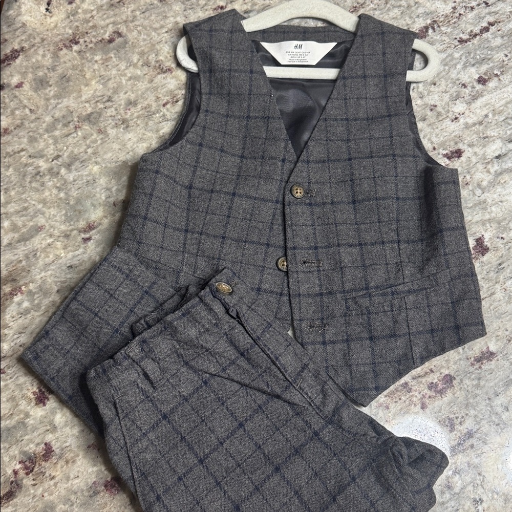 H&M Charcoal Checkered Vest